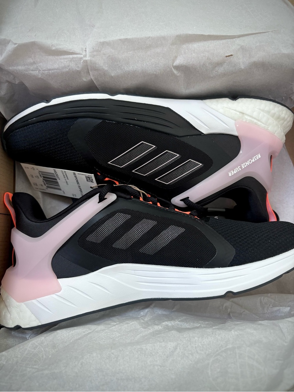 NWT❗️Adidas Women’s Black Running Shoes with Lilac and Neon Orange Accents